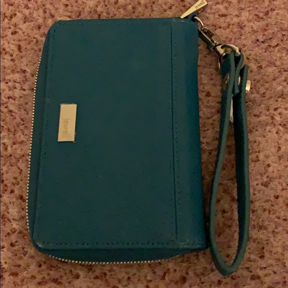 Dark turquoise wristlet